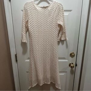 Midnight Velvet Cream Knit Dress Size L